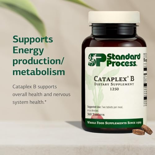 Standard Process Cataplex B - Nervous System & Heart Health Supplement - Contains B Vitamins for Energy Support - Supports Energy Metabolism - Non-Dairy & Non-Soy - 180 Tablets (90 Servings)