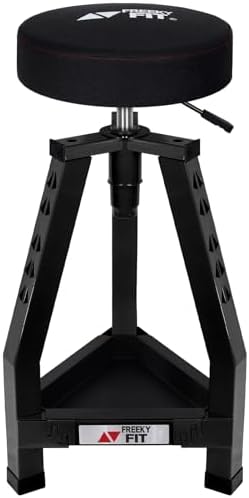 Adjustable Shop Stool,Garage Mechanic Stool Chair,Work Seat for Workshop, Adjustable Height, 360° Swivel Padded Square Seat,Tool Storage, 350 LBS Capacity, Heavy Duty, Blue
