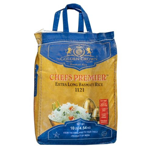 Golden Basmati Rice, 10LB, Gluten Free, Non GMO, Extra Long Grain Rice