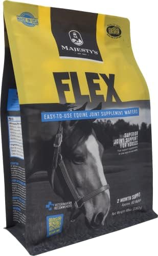 Majesty's Flex Wafers - Superior Horse/Equine Joint Support Supplement - Glucosamine, MSM, Chondroitin, Yucca, Vitamin C (Regular, 2 Pack (120 Count Total))