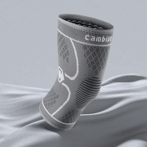 CAMBIVO 2 Pack Knee Braces for Women & Men, Knee Compression Sleeves for Knee Pain Relief, Knee Support with Non-Slip Silicone, Breathable, for Running, Workout, Weightlifting & Daily Use, Arthritis Support (Black, Medium)