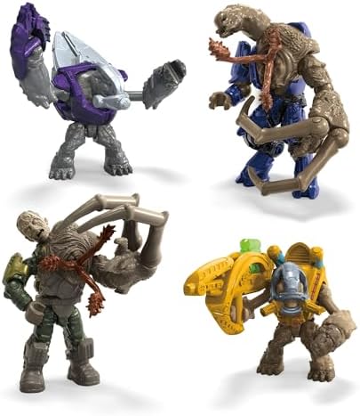 MEGA HALO Action Figures Building Toys Set, Character Pack with 339 Pieces, Poseable Articulation, 2 Inches Tall, Kids or Adult Collectible