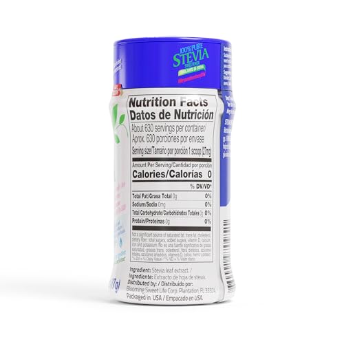 Stevia Powder 100% Pure, No Artificial Sweetener, Stevia Green Leaf Extract | Zero Calorie & Keto Friendly (0.6 Ounces)