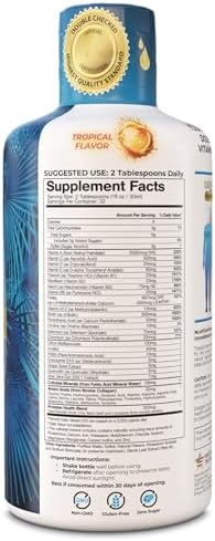 Tropical Oasis Adult Liquid Multivitamin -Liquid Multi-Vitamin and Mineral Supplement with 125 Total Nutrients Including; 85 Vitamins & Minerals, 23 Amino Acids, and 18 Herbs - 16 fl oz, 32 serv