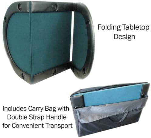Foldable Poker Table Top - Water-Resistant Folding Mat with Cupholders and Padded Edges - Seats up to 10 People by Trademark Poker (Green)