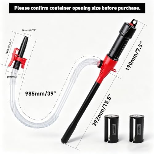 SEDY Lubricant Fluid Transfer Pump, Transmission Fluid Pump, Gear Oil Pump for Gallon Bottles & Wide Mouth Quart Bottles, Differential Fluid Pump
