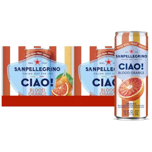 Sanpellegrino CIAO Blood Orange Sparkling Water, Real Fruit Juice, 24 Pack