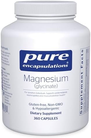 Pure Encapsulations Magnesium (Glycinate) - Supplement to Support Stress Relief, Sleep, Heart Health, Nerves, Muscles, and Metabolism* - with Magnesium Glycinate - 360 Capsules | Supplement to Support Stress Relief, Sleep, Heart Health, Nerves, Muscles,…