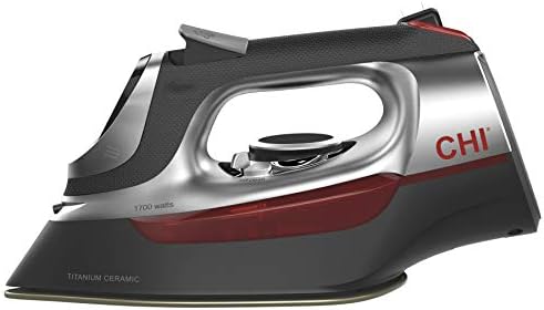 CHI Steam Iron for Clothes with Vertical Steam Burst, 8" Retractable Cord | Titanium Ceramic Soleplate, Electronic Temperature Control, 1700 Watts