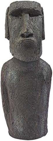 Design Toscano Easter Island Ahu Akivi Moai Monolith Garden Statue, Extra Large, 32 Inch, Cast Stone Resin, Grey Stone