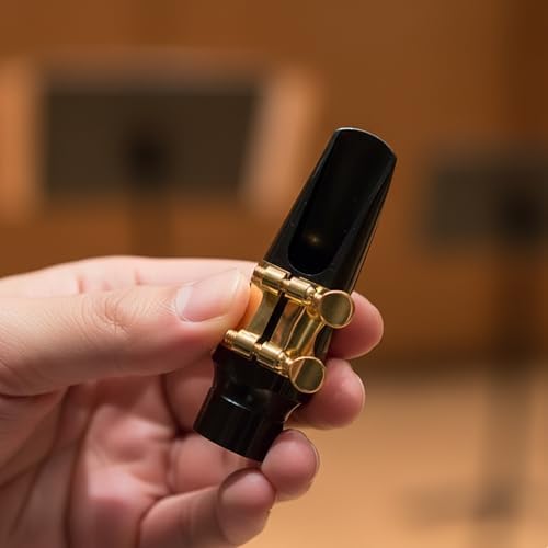 Alto Saxophone Mouthpiece Kit with Cap and Gold Metal Ligature | Includes Size 2.5 Reed & Cushions, Durable Replacement Set for Student Beginners