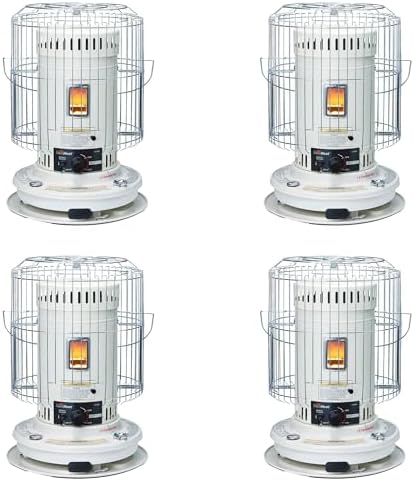 Sengoku KeroHeat Efficient Indoor Outdoor Portable Travel Convection Kerosene Heater with Automatic Safety Shut Off, 23,500 BTU, 4 Pack, White