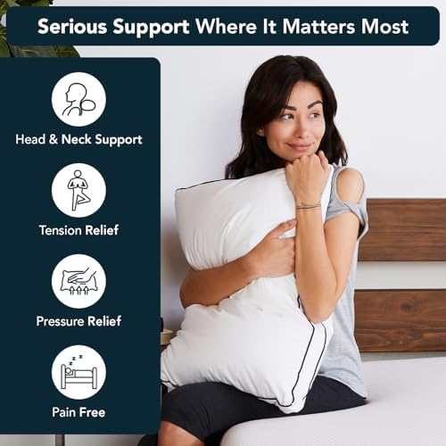 Lull Original 3-Layer Premium Hypoallergenic Pillow — Down Alternative for Neck & Spine Support — Bed Pillows for Sleeping — Cooling, Breathable, Machine Washable with 100-Night Trial — Standard Size