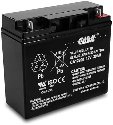 Casil 12v 20ah Battery AGM SLA Lead Acid Battery Compatible with UB12200, FM12200, 6FM20, Sealake FM12200 Batteries