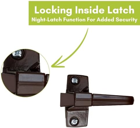 Ideal Security Model 11 Classic Push Button Handle with Latch for Storm Door and Screen Door, Silver