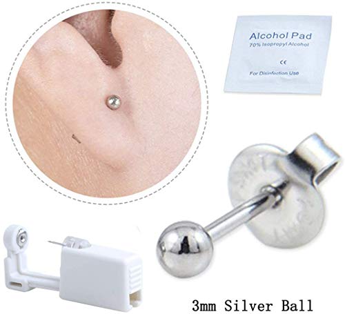 XUKEKOY 2 Pack Self Ear Piercing Gun Earring Disposable Piercing Kit No Pain Easy Use Ear Piercing Gun Kit Tool with Stud (Gold)