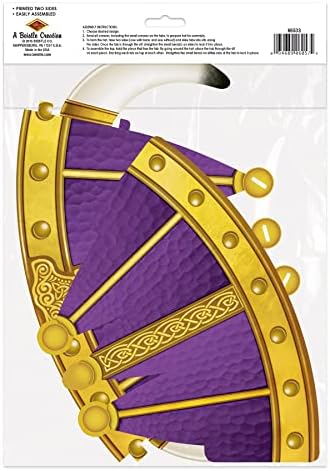 Beistle 4piece Reversible Paper Viking Helmets for Medieval Theme Party Supplies