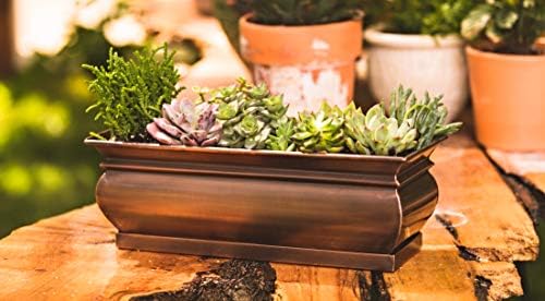 H Potter Herb Planter Pots Succulent Window Box - 16 x 6 x 5.75 inches | Rectangular Indoor Outdoor Flower Garden Planter