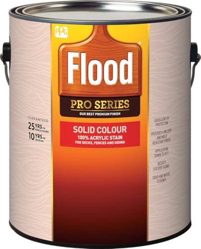 Flood CWF-UV 5 gal Honey Gold Transparent Exterior Wood Stain & Sealer | Oil-Based Penetrating Deck, Fence & Siding Stain, Water Repellent UV