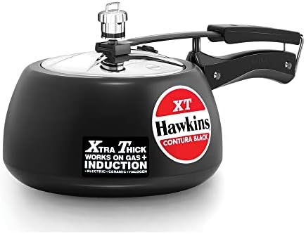 Hawkins Contura Hard Anodized Induction Compatible Extra Thick Base Pressure Cooker, Black, 5L