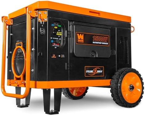 WEN 11,000-Watt 120V/240V Dual Fuel Portable Generator with Wheel Kit and Electric Start (DF1100T)