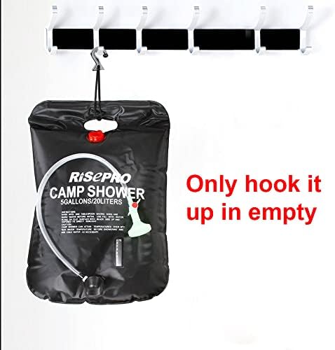 Solar Shower Bag, 5 gallons/20L Solar Heating Camping Shower Bag Temperature Indicator Hot Water 45°C Hiking Climbing C1004