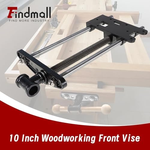 findmall 9 Inch Woodworking Front Vise Heavy-Duty Steel and Cast Iron Front Bench Vise - Fit for Woodworking Projects