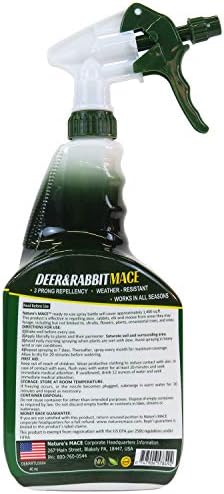 Nature's MACE Deer & Rabbit Repellent 40 oz Concentrate | Deer Repellent Spray for Plants, Lawns, Flowers & Gardens, Plant Safe, Protect Plants Fast, All-Season Protection.