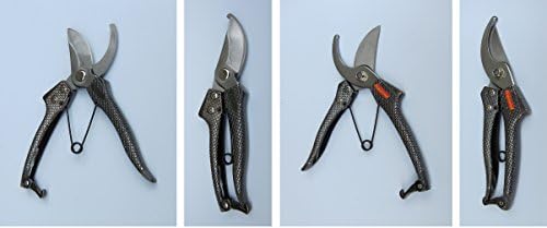 Stainless Steel Professional Pruning Shears 8-Inch, Heavy Duty Secateurs Bypass Pruner with Safety Lock, Zinc Alloy Scaled Massage Handle