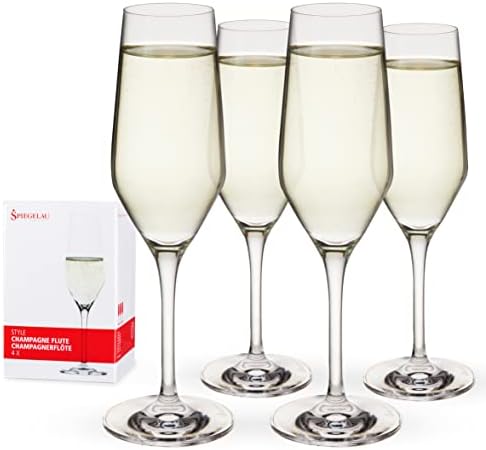 Spiegelau Style Crystal White Wine Glasses Gift Set, Elegant Stemmed Wine Glasses, Stylish Glassware for Dinner Party, Home Bar, Wedding Gifts, Birthday Gifts, Hosting Essentials, 15.5 oz, Set of 4