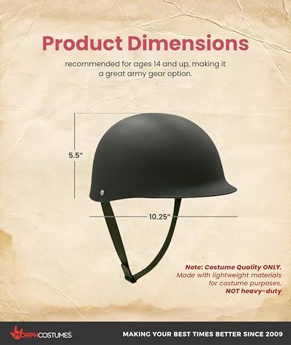 Nicky Bigs Novelties Military Helmet, US Army Helmet, WW2 Helmets, Army Hat, Green Helmets, US Soldier Costume