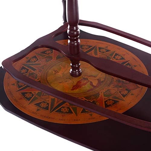 AchieveUSA Vintage Globe Wine Stand Bottle Rack with Extra Shelf