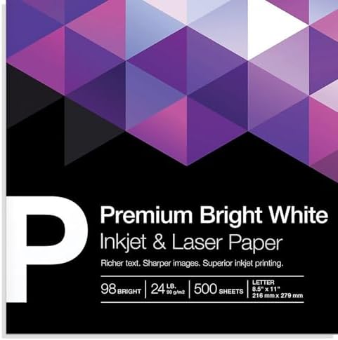 Staples Laser Paper 8.5 x 11 Inch 28 lb 98 Bright High‑Quality Prints, 500 Sheets | Heavyweight paper for crisp, professional prints in laser printers and copiers.