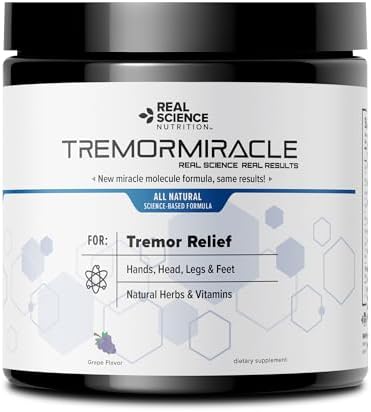 Real Science Nutrition Tremor Miracle - Essential Tremor Herbal Supplement Powder for Hands, Legs, Feet, Head Tremors (13.4 Oz, Grape Flavor) (3)