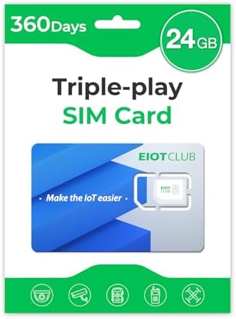 EIOTCLUB Data SIM Card Triple Play for 360 Days - No Contract | Support Unlocked Security Solar and Hunting Trail Game Cameras IoT Device