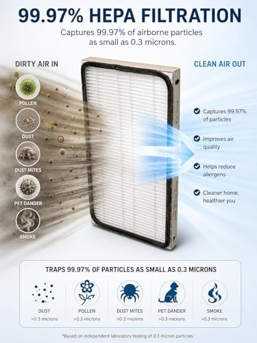 EnviroCare Replacement HEPA Vacuum Cleaner Filter Designed to fit Kenmore EF-1 for Select Canisters and Uprights