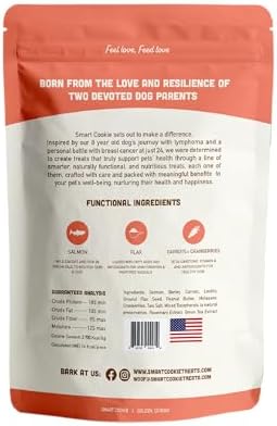 Smart Cookie All Natural Dog Treats - Healthy Hip and Joint Chicken Dog Biscuits with Glucosamine - Ideal for Senior Dogs and Sensitive Stomachs - Dehydrated, Crunchy, Human-Grade, Made in USA - 8oz