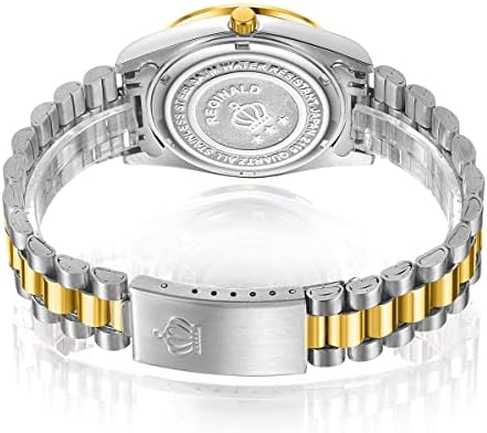 Reginald Mens Watches Hands Sapphire Full Gold Stainless Steel Quartz Dial Unisex Watch
