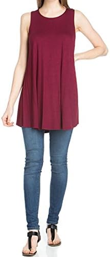 Women's Rayon Span Tank Top Tunic-Solid
