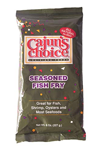 Cajun's Choice Seasoned Fish Fry Mix, 8 oz | No-MSG seasoned cornmeal and flour breading fries crisp on fish, shrimp, oysters, crawfish or chicken.