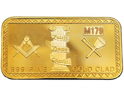Commemorative Masonic Gold Bar Column Coin