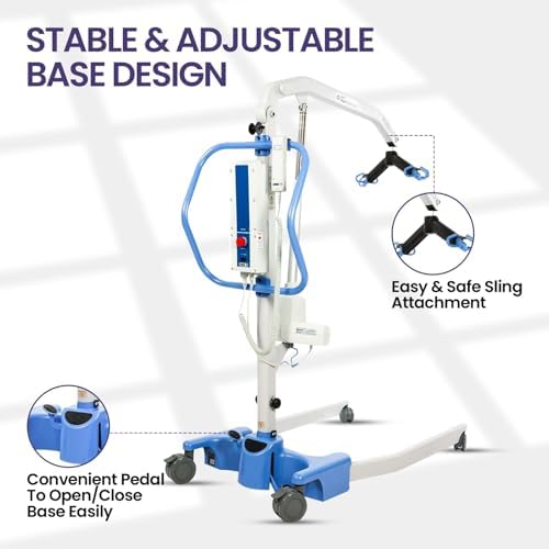 Joerns Hoyer Advance Electric Portable Patient Lift - Foldable Lightweight 70 lbs, 340 lb Capacity, Battery Powered for Home Care