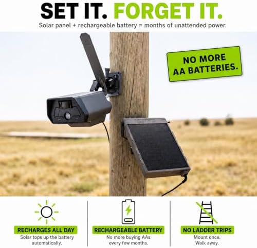 TACTACAM Defend Cellular Security Camera Bundle – Solar Panel + 32GB SD Card Included – 4G LTE