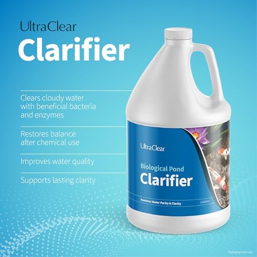 Pond Clarifier for Outdoor Ponds - Treats up to 80,000 Gallons - Concentrated Live Beneficial Bacteria - - Clears Cloudy Pond Water - Safe for Fish, Plants, Pets and People
