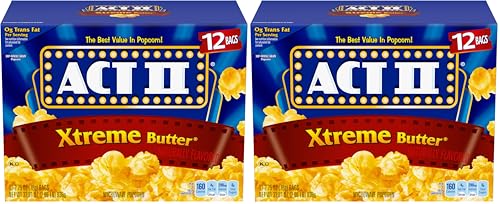 Act II Xtreme Butter Microwave Popcorn, 2.75 oz., 12-ct Bags