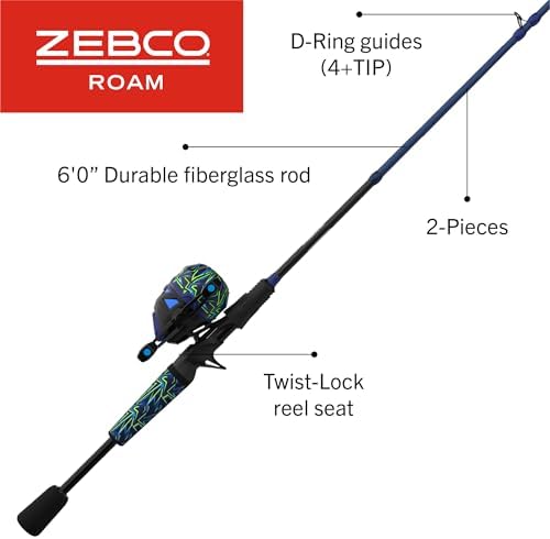 Zebco Roam Spincast Reel and Fishing Rod Combo