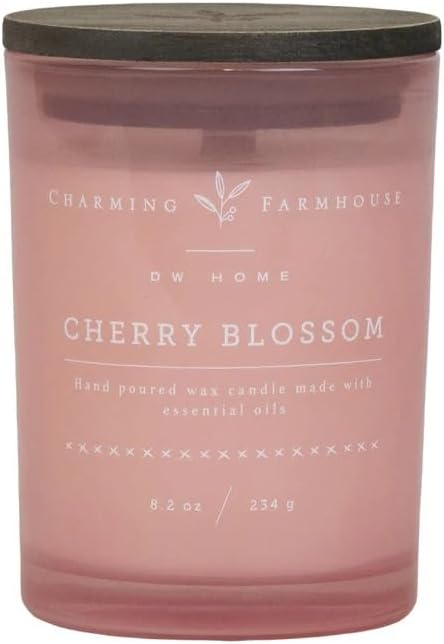 Charming Farmhouse by DW Home Vanilla Brûlée Scented Candle, 8 oz Wooden Wick Candle, Vanilla Bean, Toffee & Toasted Marshmallow Fragrance, Up to 40H Burn Time