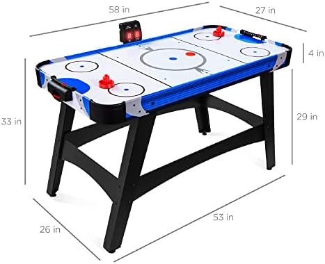 Best Choice Products 58in Mid-Size Arcade Style Air Hockey Table for Game Room, Home, Office w/ 2 Pucks, 2 Pushers, Digital LED Score Board