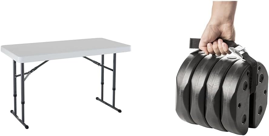 Lifetime Commercial Height Adjustable Folding Utility Table, 4-Foot