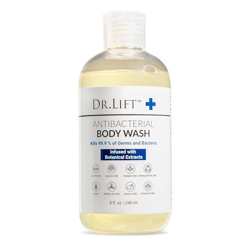Dr. Lift Antibacterial Body Wash, Lemon, Spirulina, Vegan, 8 Fl Oz